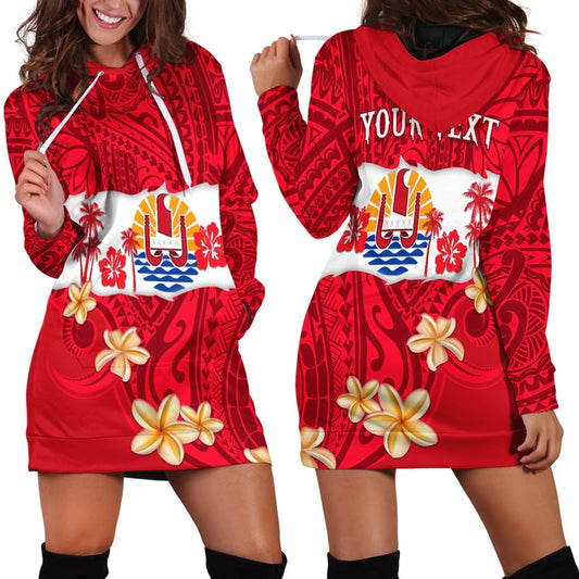 (Custom Personalised) Tahiti Polynesian Hoodie Dress Mythical Destination