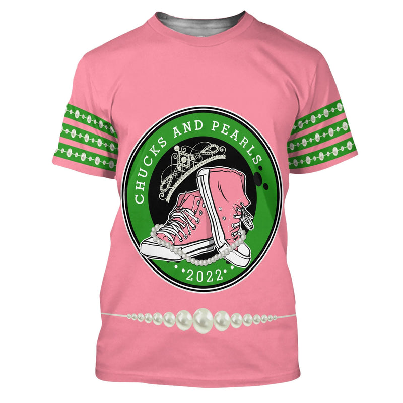 African Chucks and Pearls 2022 Pink and Green T Shirt T Shirt