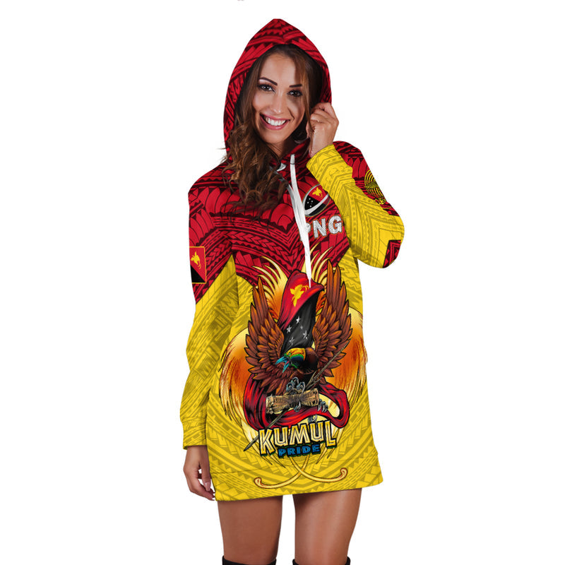 (Custom Personalised) Papua New Guinea Rugby Kumul Pride - Hoodie Dress
