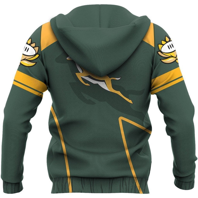 African South Africa Springbok Zipper Hoodie Scorpio Hoodie