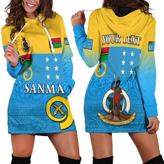 (Custom Personalised) Sanma Province Hoodie Dress Vanuatu Proud