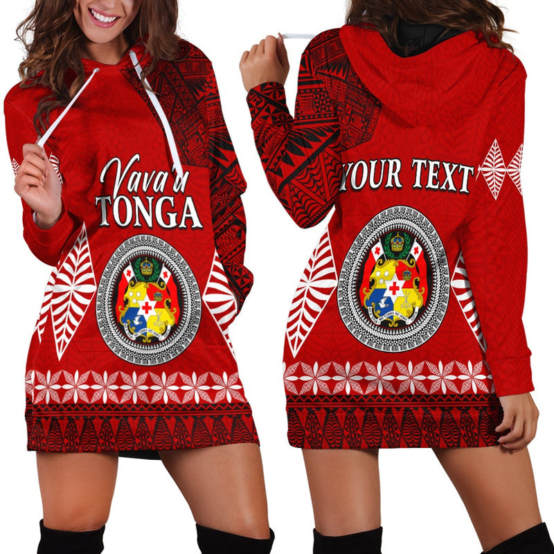 (Custom Personalised) Vava u Tonga Hoodie Dress Tongan Ngatu