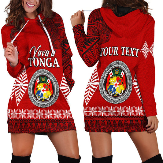(Custom Personalised) Vava u Tonga Hoodie Dress Tongan Ngatu