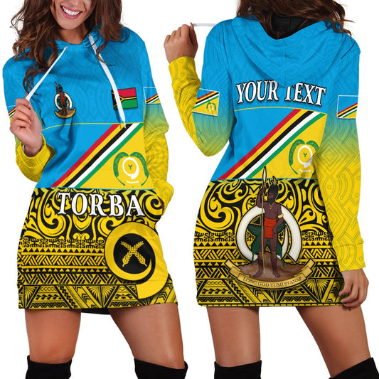 (Custom Personalised) Torba Province Hoodie Dress Vanuatu Proud