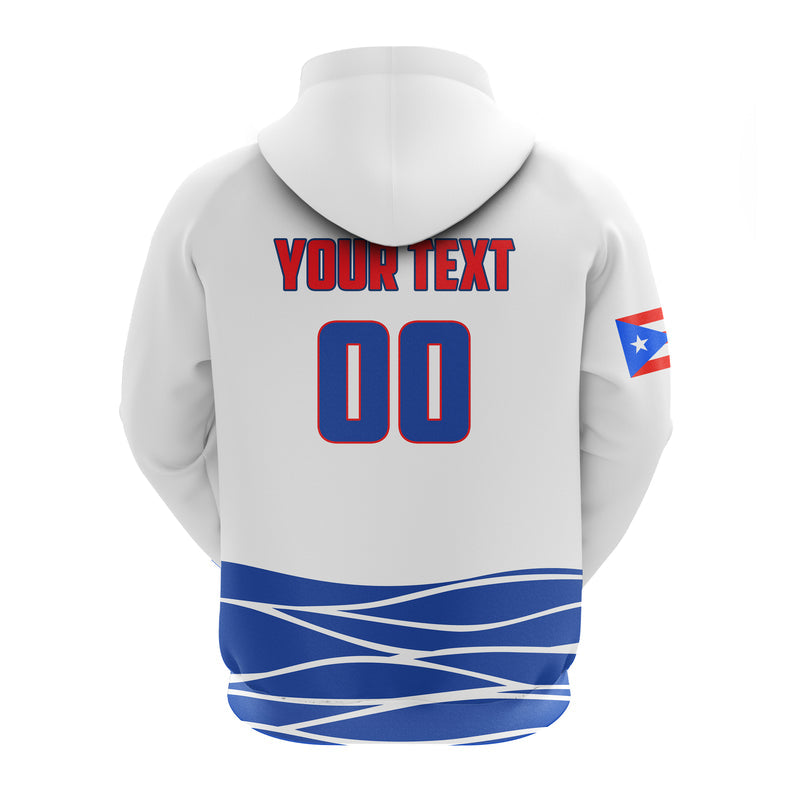 Custom Baseball Puerto Rico Royal Blue Hoodie