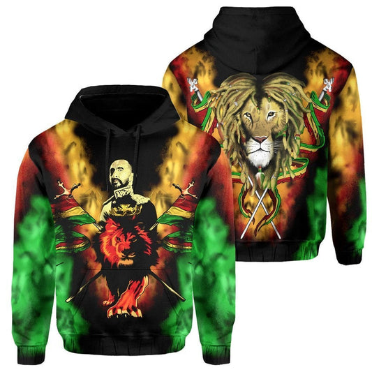 African Africa Reggae Rastafarian King Flag Lion Hoodie