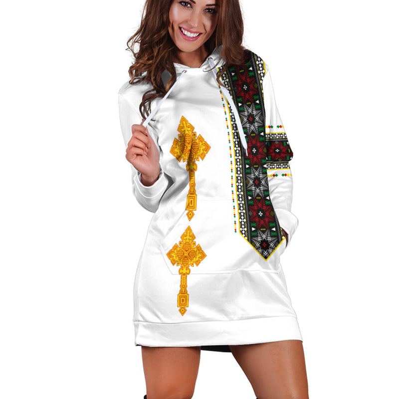 (Custom Personalised) Ethiopia Tibeb Hoodie Dress Ethiopian Cross Fashion