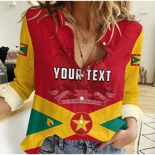 (Custom Personalised) Grenada Keep Calm and Love Grenada Women Casual Shirt