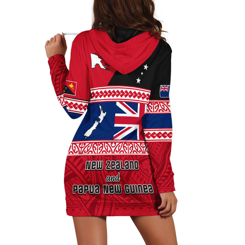 (Custom Personalised) Papua New Guinea and New Zealand Polynesian PNG and NZ Hoodie Dress