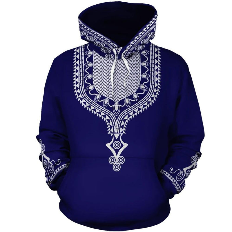 African Blue Dashiki Hoodie