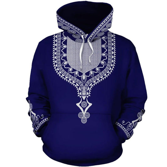 African Blue Dashiki Hoodie