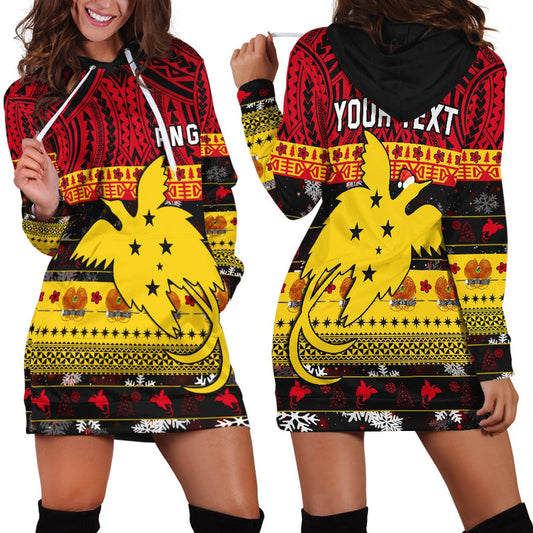 (Custom Personalised) Papua New Guinea Christmas Hoodie Dress Raggiana Loved