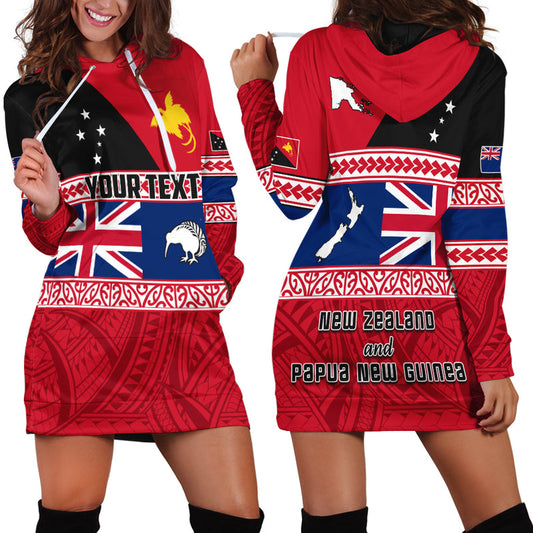 (Custom Personalised) Papua New Guinea and New Zealand Polynesian PNG and NZ Hoodie Dress