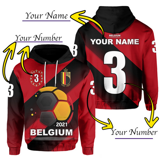 Custom Belgium Football 2021 Hoodie