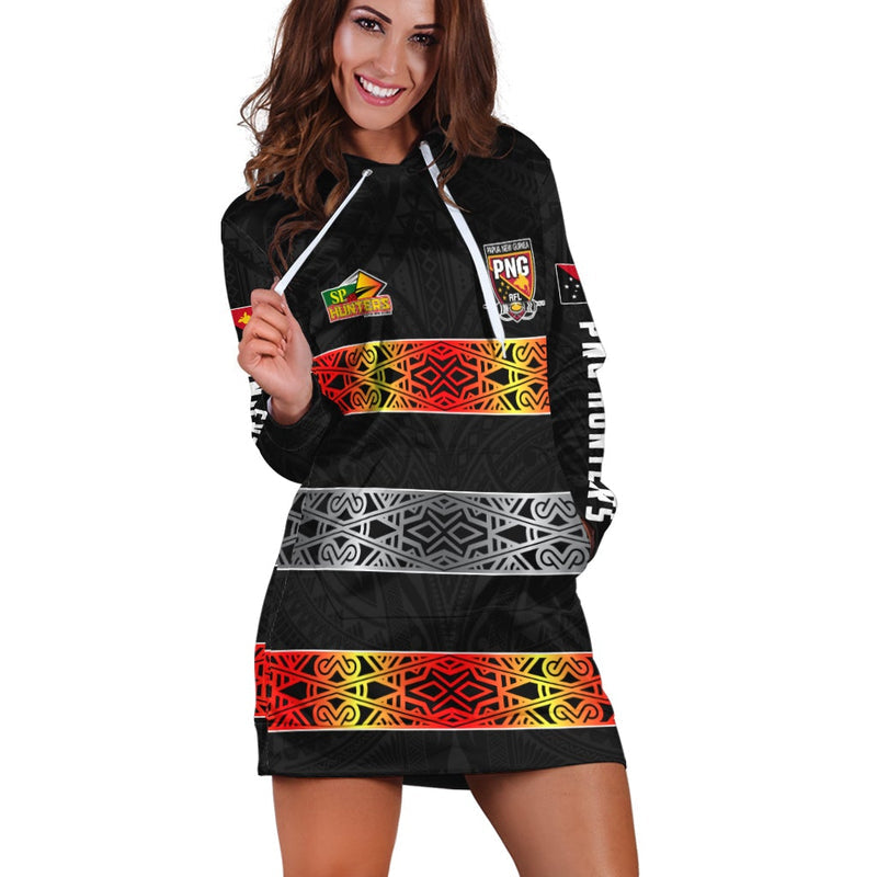 (Custom Personalised) The Hunters PNG Hoodie Dress Papua New Guinea Hunters Rugby
