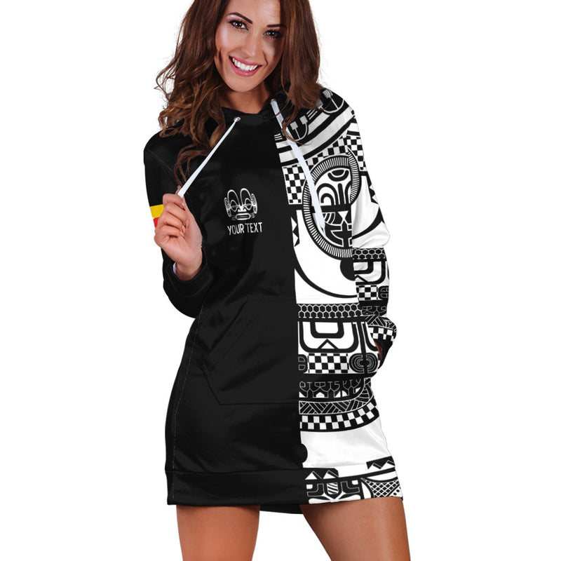 (Custom Personalised) Marquesas Islands Tiki Hoodie Dress Marquesan Tattoo
