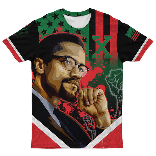 African African American Flag Malcolm X T Shirt