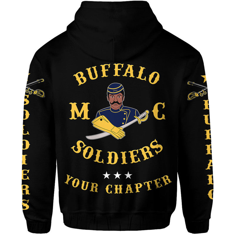 Custom Buffalo Soldiers Motorcycle Club BSMC Original Style Black Hoodie
