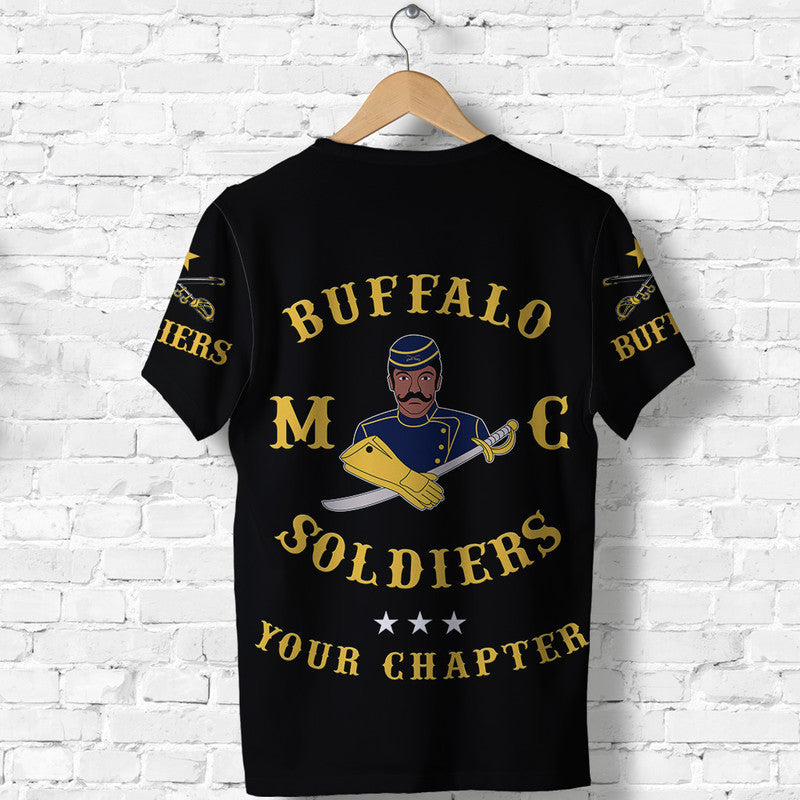 Custom Buffalo Soldiers Motorcycle Club BSMC Original Style Black T Shirt