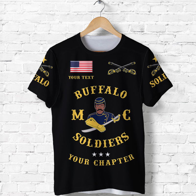 Custom Buffalo Soldiers Motorcycle Club BSMC Simple Style Black T Shirt