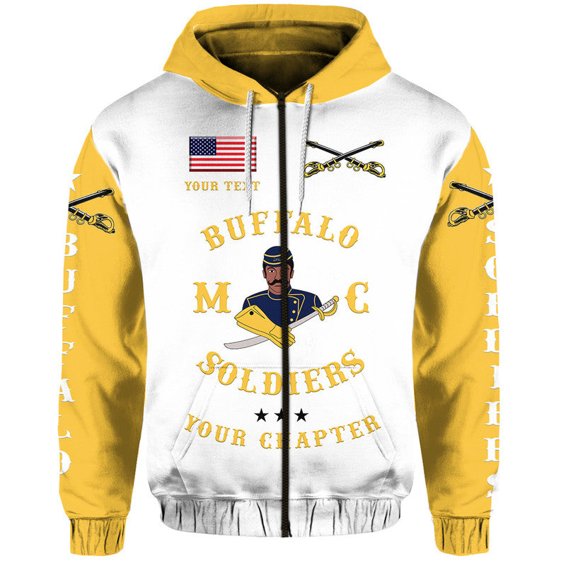 Custom Buffalo Soldiers Motorcycle Club Bsmc Simple Style White Gold Hoodie