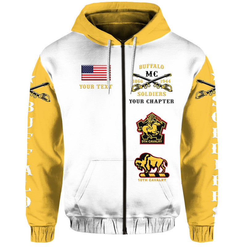 Custom Buffalo Soldiers Motorcycle Club Bsmc Original Style White Gold Hoodie