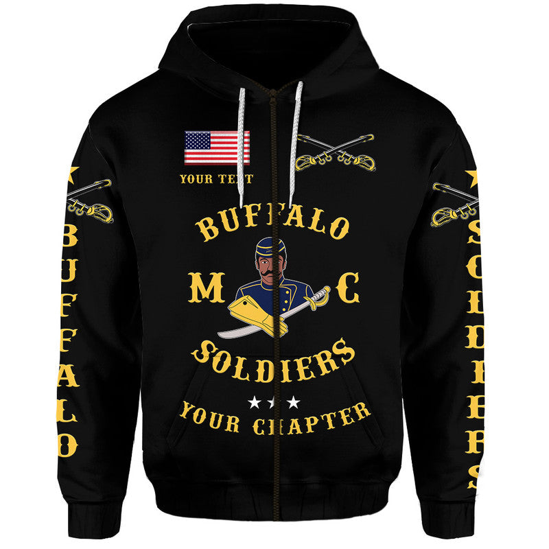 Custom Buffalo Soldiers Motorcycle Club BSMC Simple Style Black Hoodie