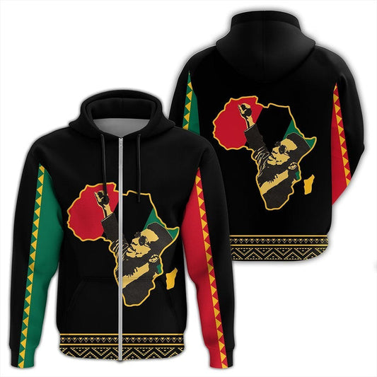 African FRed Hampton Black History Month Zip Hoodie
