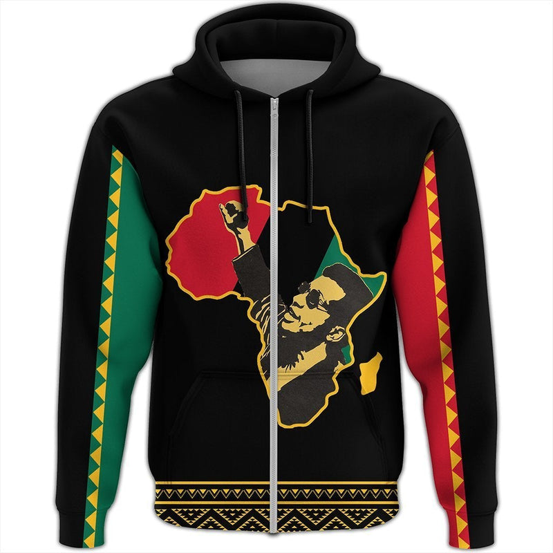 African FRed Hampton Black History Month Zip Hoodie
