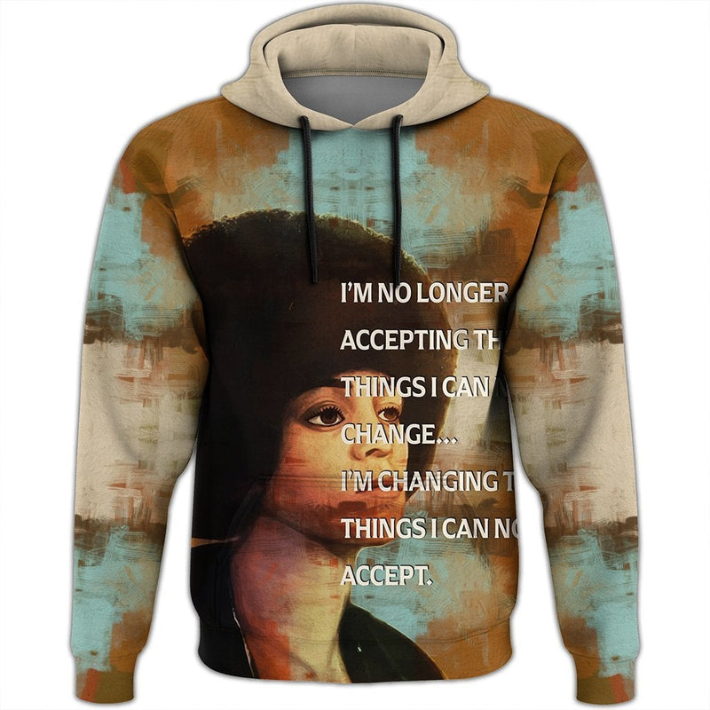 African Angela Davis Quote Paint Mix Hoodie