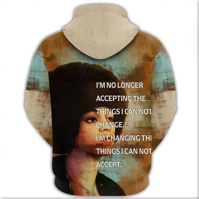 African Angela Davis Quote Paint Mix Hoodie
