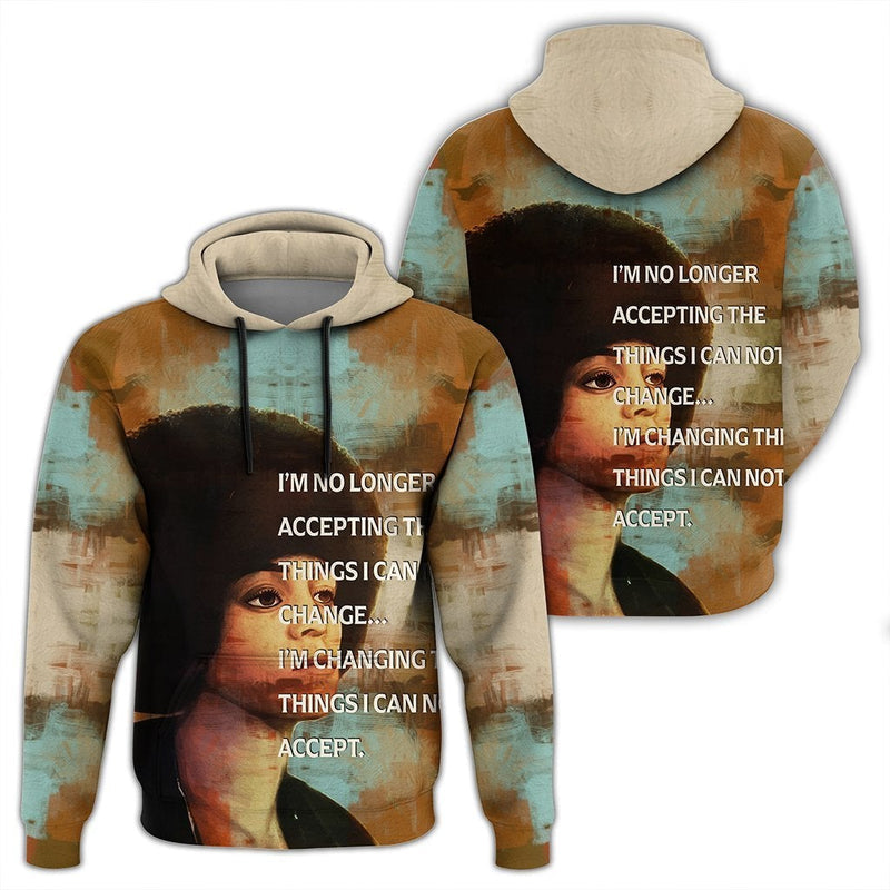 African Angela Davis Quote Paint Mix Hoodie