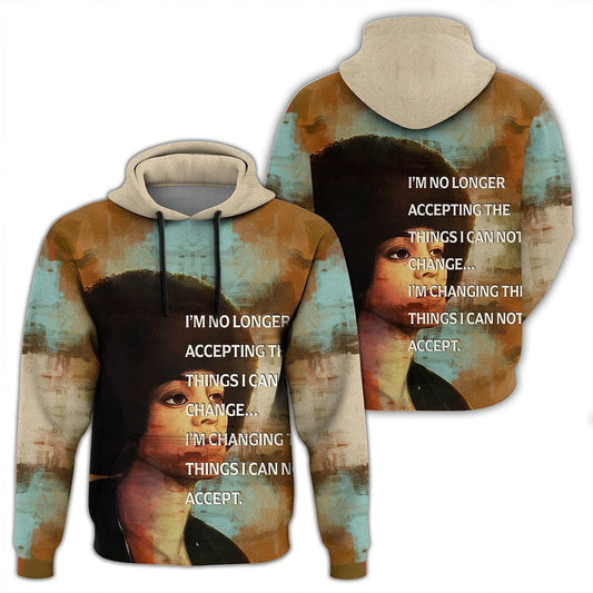 African Angela Davis Quote Paint Mix Hoodie