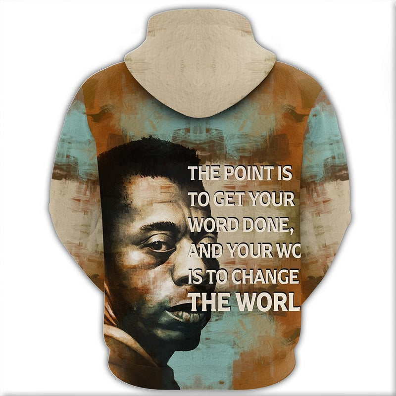 African James Baldwin Quote Paint Mix Hoodie
