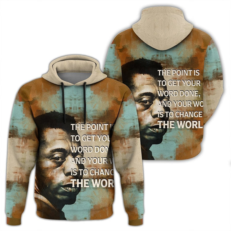 African James Baldwin Quote Paint Mix Hoodie