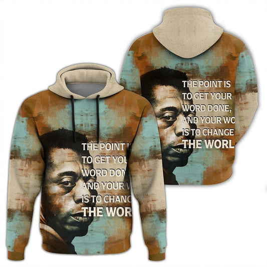 African James Baldwin Quote Paint Mix Hoodie