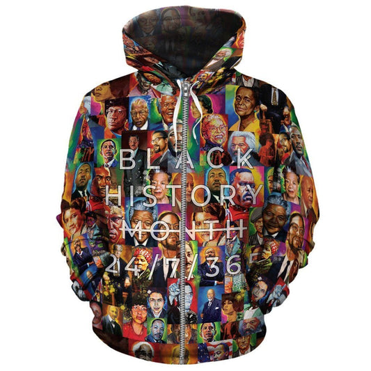 African Civil Rights Leaders Oil Painting Art Zip Hoodie