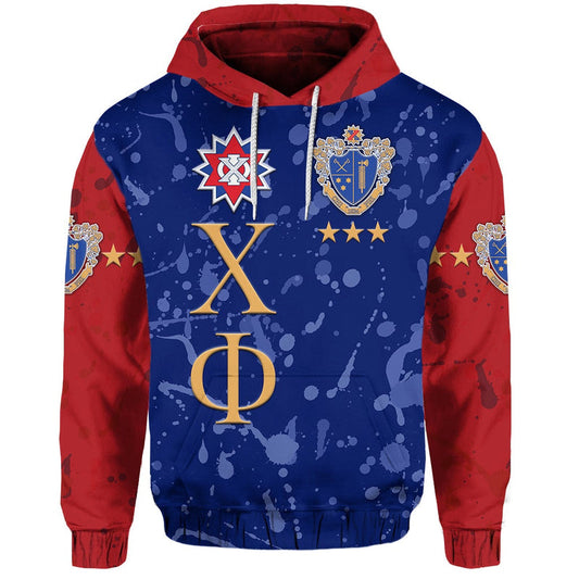 Custom Chi Phi Simple Style Blue Scarlet Hoodie