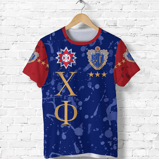 Custom Chi Phi Simple Style Blue Scarlet T Shirt
