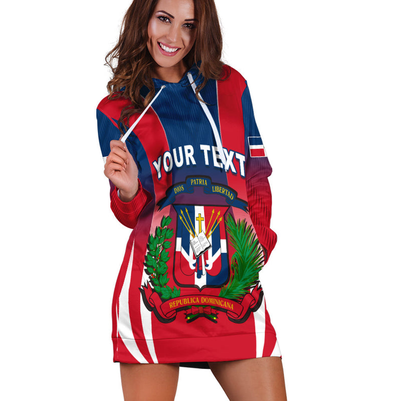 (Custom Personalised) Dominican Republic Hoodie Dress Dominicana Style Sporty
