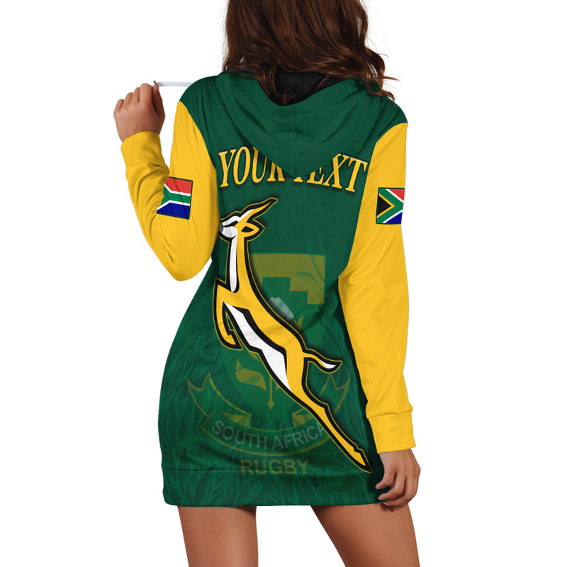 (Custom Personalised) South Africa Rugby Hoodie Dress Springboks Champion Bokke African Pattern Go Bokke