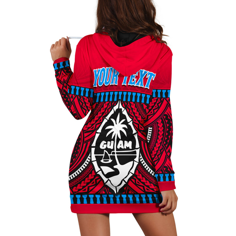 (Custom Personalised) Guam Chamorro Hoodie Dress Latte Stone Red Polynesian Haligi