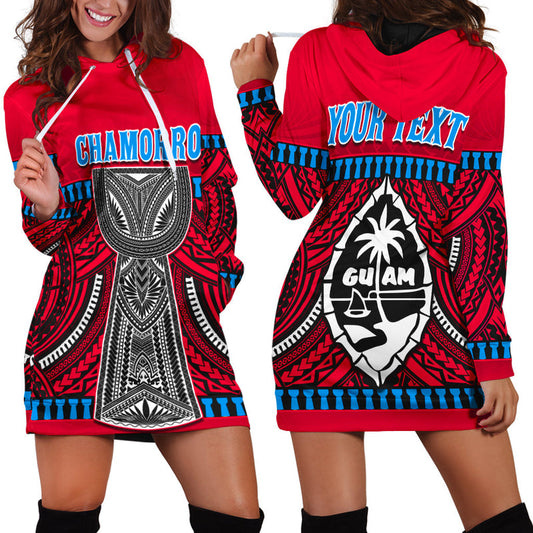 (Custom Personalised) Guam Chamorro Hoodie Dress Latte Stone Red Polynesian Haligi