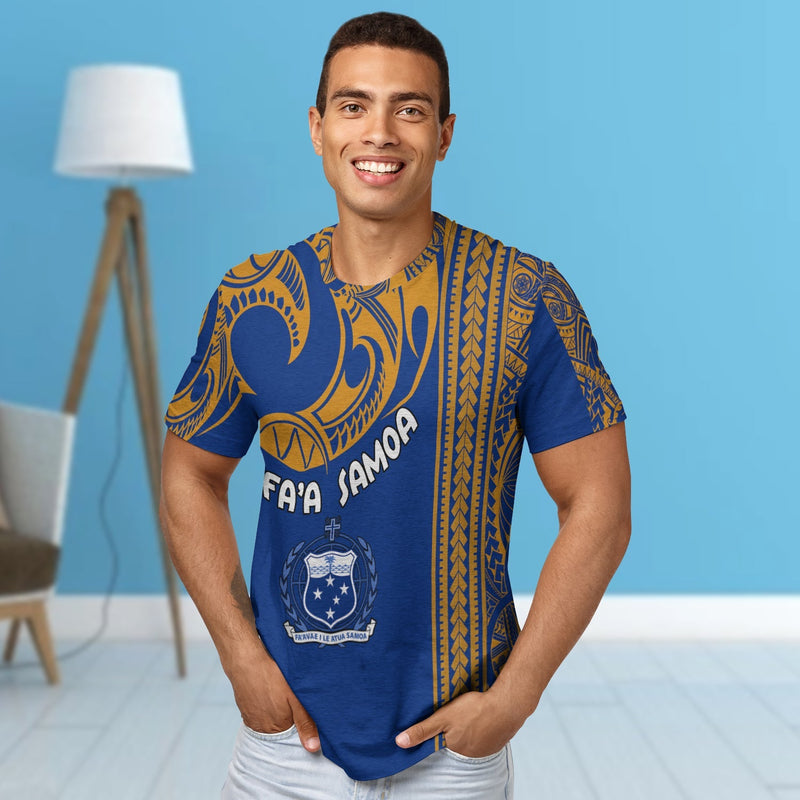 Faa Samoa The Samoan Way Siva Tau Blue T Shirt