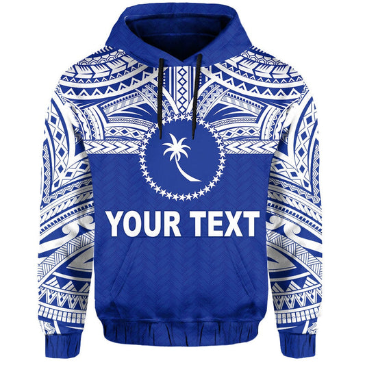 Custom Chuuk Flag Micronesia Style Blue Hoodie