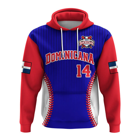 Custom Dominican Republic Baseball 2023 Version Blue Hoodie