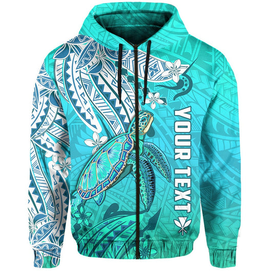 Custom Hawaiian Islands Zip Turtle Mix Hawaii Polynesian Hoodie