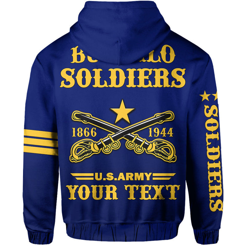 (Custom Text And Chapter) Buffalo Soldiers BSMC United States Army Simple Style Hoodie