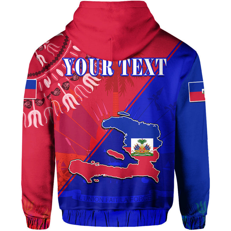 Custom Haiti Haiti Flag Dashiki Simple Style Hoodie