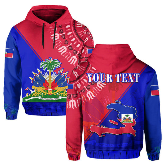 Custom Haiti Haiti Flag Dashiki Simple Style Hoodie